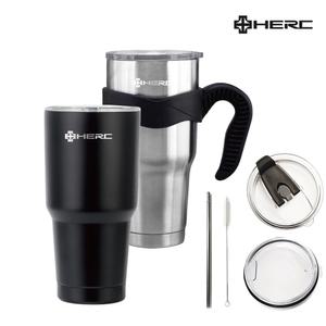 HERC 스텐 대용량 텀블러 세트 900ml 빨대 보온병 물병 물통 컵 보틀 보냉병 세척브러쉬 손잡이