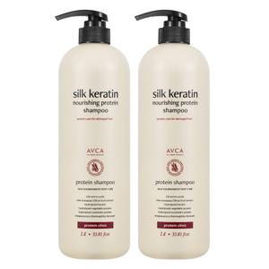 아브카 실크케라틴 너리싱 단백질 샴푸, 1000ml, 2개