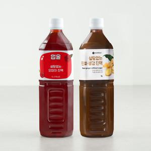 [인기구성] 무설탕 국내산 오미자진액 1,000ml 1병 + 생강진액 1,000ml 1병
