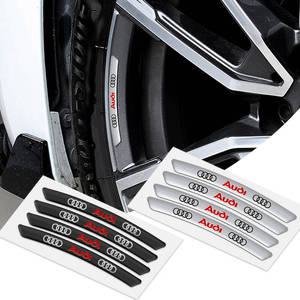 4pcs 알루미늄 로고 자동차 바퀴 림 허브 스티커 장식 아우디 A4 A3 A5 A1 A7 A8 Q2 Q3 Q5 Q7 Q8 RS S 라인