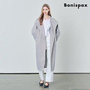 [보니스팍스]원 버튼 카라 하이넥 오버핏 롱 코트 (XP1JH002L0)