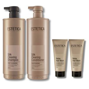 에스테티카 실크 클리어링 샴푸 컨디셔너 1500ml 향기좋은 린스 대용량 미용실 두피 퍼품 추천