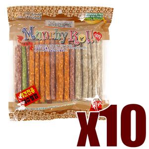 굿프랜드 네츄럴 먼치롤껌 50p x10개 칼라먼치 우유껌 이갈이 강아지 개껌