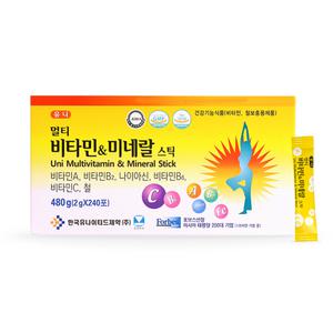 유나이티드 멀티 비타민 미네랄 레몬맛 가루 스틱 240포 비타민 분말 종류 제품