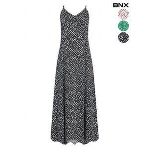 [BNX]여성 로즈 패턴 쉬폰 나시 롱 원피스