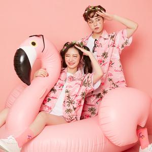 핑크 플라밍고 남방세트 셔츠 반티 체육대회 바캉스룩