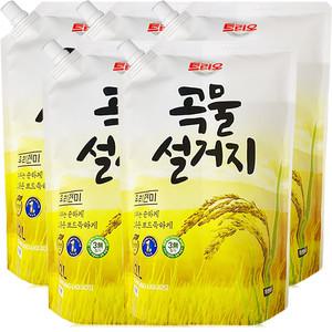 트리오 곡물설거지 주방세제 우리현미 리필 1.2L 5개