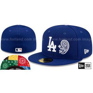 미국정품 MLB LA다저스 Los Angeles Dodgers PAISLEY QUILT BOTTOM Royal Fitted Hat by New Era