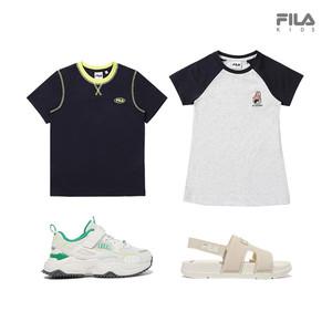[FILA KIDS] 휠라키즈와 여름 데일리룩 준비하기!! ~56%! 샌들/아동화/레쉬가드/반팔/티셔츠/상하세트/팬츠/원피스