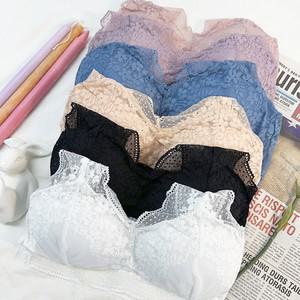 여성 풀컵 레이스 브라렛 노와이어 볼륨캡 브라탑