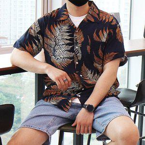 [우기브로]WCT 남자 빅사이즈 오픈카라 빈티지 하와이안 남방