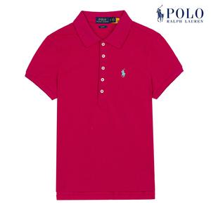 [POLO RALPH LAUREN] 폴로 랄프로렌 여성 슬림핏 스트레치 반팔 카라티 딥핑크