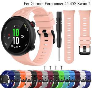 Garmin Forerunner 45 용 손목 밴드 시계 스트랩, 가민 스윔 2 용, 실리콘 교체, 스마트워치 액세서리