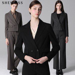 [쉬즈미스][쉬즈미스(SHESMISS)] 더블 브레스티드 숏 재킷 (택가격268000원)