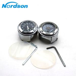 Nordson-오토바이 핸들 바 장착 방수 시계 및 온도계, 7/8 