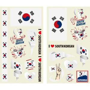 월드컵스티커 (10장1셋트) 타투 축구 물타투 태극기 응원