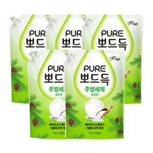 피죤 퓨어 뽀드득 주방세제 솔잎향 1.2L X5개