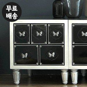 뷔노 엔틱 은박 5칸 협탁 서랍장 2단 안방 쇼파옆