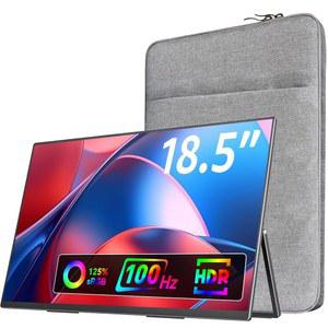 VISIONOWL 대형 휴대용 모니터 18.5인치 컴퓨터 게이밍 디스플레이 100HZ 125% SRGB FHD 1080P USB C HDMI IPS 화면, 노트북 MAC SURFACE PC PS4 /PS5 XBOX 호환용 내장 킥스탠드, 스피커, VESA 마운트 가능