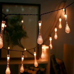 100구 LED 태양광 물방울 가랜드 전구 인테리어조명