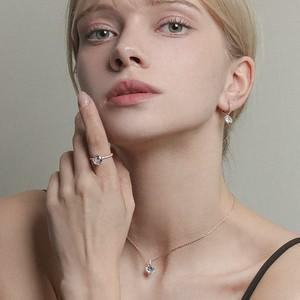 14K 다이아몬드 원스톤 귀걸이 목걸이 반지 SET SET0071
