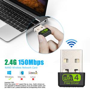 WD-1513B 150Mbps 네트워크 카드 휴대용 지원 CD 프리 설치 드라이버 USB 2.0 와이파이 원격 제어 어댑터 2