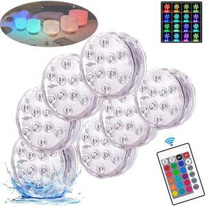 싱잉볼 세트용 색상 7팩 멀티 RGB 장식용 컬러 LED 조명16가지 파티 방수 리모컨 포함홀리데이 배터리 작동 변경