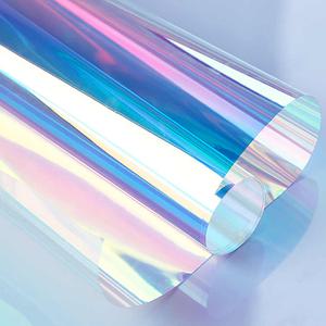 투명 홀로그램 원단 PVC 반짝이 투명 비닐 가방 파우치 비치 가방 지퍼백 수예 만들기 0.4mm 99x50cm