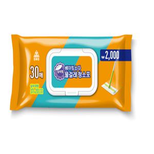 국산 베이킹소다 물걸레청소포 30매(대형 37X20cm) 밀대패드