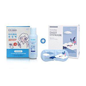 [아이아쿠아] 아이케어세정액 110ml + 스팀 온열안대 아이마스크(구름이불향) 5매입