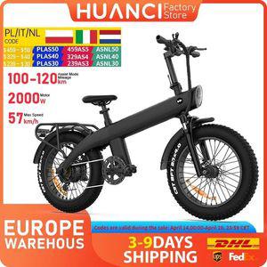 HUANCI Q3 성인용 산악 전기 자전거  2000W 48V 20AH Ebike 20 인치 타이어 오프로드 Fatbike 시티 e 바이