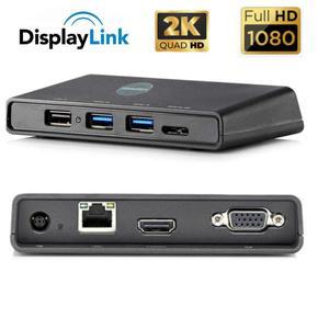 호환 Displaylink 칩이 포함 USB 3.0-HDMI  VGA 도킹 스테이션 Mac M1/M2/M3  Windows용 7-in-1 비디오 어
