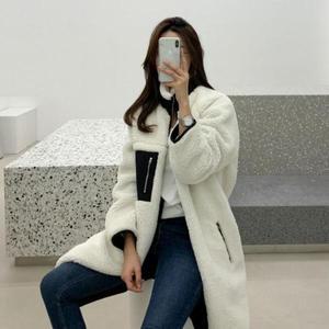[셀러허브]롱후리스점퍼엣지 겨울 여성 뽀글이 양면 롱점퍼 리버시블 (S31576502)