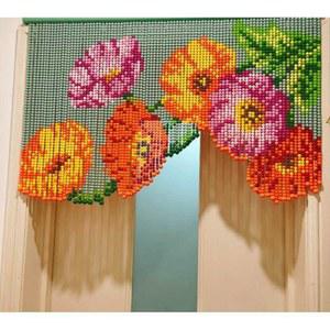 복숭아 비즈발 만들기 튤립 재료 이자카야 인테리어 비즈발DIY 가림막 80X60cm 사각