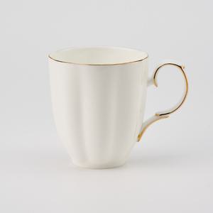티로직 펌킨 골드림 머그컵 화이트 300ml 도자기 찻잔 커피잔