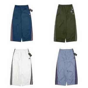 Needles 니들스 트랙팬츠 24FW HD 남녀공용 Poly smooth PU277 일본식 트랙 캐주얼 버터플라이 자수 와이드