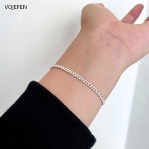 천주교팔찌 VOJEFEN Pt950 쿠바 팔찌 쥬얼리 리얼 플래티넘 950 체인 여성/남성 맞춤 액세서리 디자이너