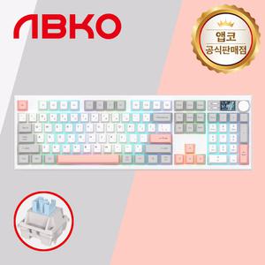 앱코 AS104 무선키보드 핑크그레이 저소음 딥사운드축