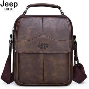 JEEP-BULUO 대용량 분할 가죽 가방  남성 메저 크로스  숄더 백 다기능 핸드바