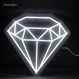 다이아몬드 네온 사인 웨딩 스타일 소녀 선물 방 홈샵 바 파티 클럽 게임 룸 벽 장식, 아트 LED 조명, 개성