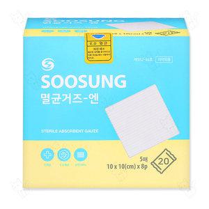 수성 멸균거즈엔 10x10cm 8겹 5매 20포 100매 대 1개