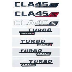 AMG CLA45CLA45S 터보 4MATIC 광택 검정색 문자 엠블럼-메르세데스 C118W117 펜더 및 트렁크 로고 스티커