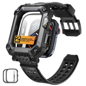 For Apple Watch 10 Case 46mm I-BLASON Armorbox Rugged Shockproof with Band & 2 Pack Built-in Screen