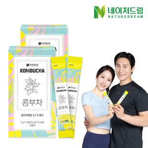 [네이처드림] 레몬 콤부차 분말스틱 14포 2박스 비타민C 식이섬유 스파클링 저칼로리음료