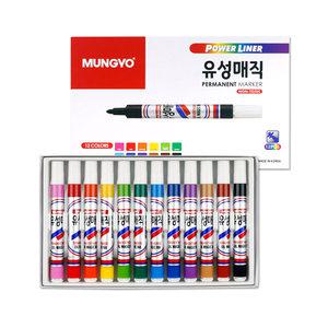 문교 유성매직 12색 둥근닙 2mm