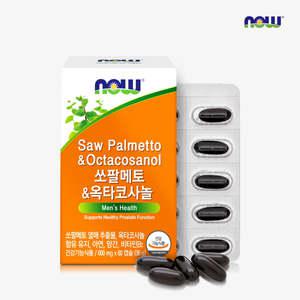 [나우푸드코리아] 나우푸드 쏘팔메토&옥타코사놀 60캡슐 2개월분
