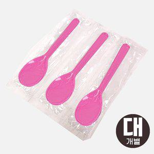 [기타]일회용 아이스크림스푼 핑크(대) 개별포장