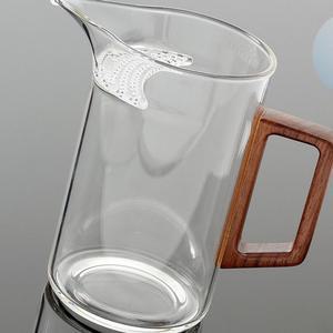 Oce 내열유리 다관월넛 사각 주전자 400ml 녹차 꽃차 주전자 다기 다구 수구 숙우 티포트 보이차 티팟 티폿