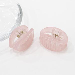[다잇템]여자 미니 타원 라운드 컬러 헤어 집게핀