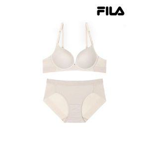 [하프클럽/휠라 언더웨어]아웃핏 시즈널 라이트베이지 노와이어 세트(F6453F_LBE)